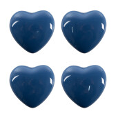 Set 4 butoni mobilier ceramica albastra Inimioare 4x3/6 cm