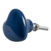 Set 4 butoni mobilier ceramica albastra Inimioare 4x3/6 cm