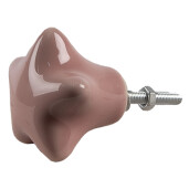 Set 4 butoni mobilier ceramica roz Stelute 4x3/6 cm
