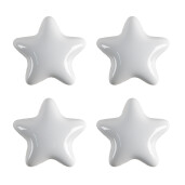 Set 4 butoni mobilier ceramica alba Stelute 4x3/6 cm