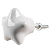 Set 4 butoni mobilier ceramica alba Stelute 4x3/6 cm