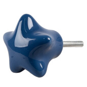 Set 4 butoni mobilier ceramica albastra Stelute 4x3/6 cm