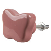 Set 4 butoni mobilier ceramica roz Fluturasi 4x3 cm