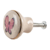 Set 4 butoni mobilier ceramica multicolora Fluturasi 3x1/4 cm
