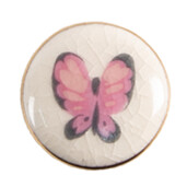 Set 4 butoni mobilier ceramica multicolora Fluturasi 3x1/4 cm
