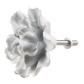 Set 4 butoni mobilier ceramica alba Floare 6x3/6 cm