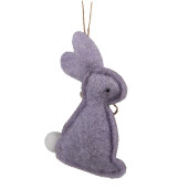 Set 3 Iepurasi decorativi Paste bumbac violet alb 6x1x10 cm