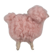 Figurina Oita textil roz lemn natur 14x7x10 cm