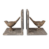 Set 2 suporturi carti fier gri antichizat 26x15x16 cm