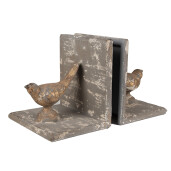 Set 2 suporturi carti fier gri antichizat 26x15x16 cm
