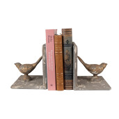 Set 2 suporturi carti fier gri antichizat 26x15x16 cm