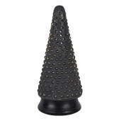 Brad Craciun lemn sticla gri aurie 14x31 cm