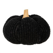 Dovleac decorativ textil negru lemn natur 15x12 cm