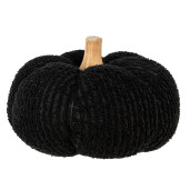 Dovleac decorativ textil negru lemn natur 20x14 cm