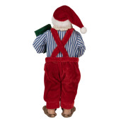 Figurina Mos Craciun textil multicolor 13x10x27 cm