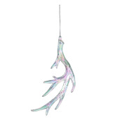 Set 12 ornamente brad Craciun plastic argintiu 18x2x8 cm