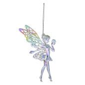 Ornament brad Craciun Zana plastic argintiu 9x1x15 cm