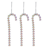 Set 3 ornamente brad Craciun Acadele plastic argintiu 4x1x14 cm