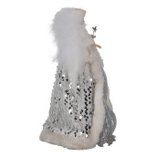 Figurina Inger textil argintiu alb 20x15x28 cm