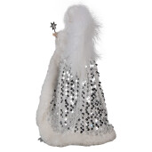 Figurina Inger textil argintiu alb 20x15x28 cm