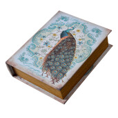 Set 3 cutii tip carte lemn multicolor 27x22x7 cm, 22x17x6 cm, 17x12x4 cm