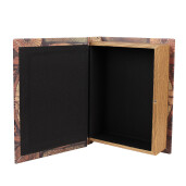 Set 3 cutii tip carte lemn bej maro Harta Lumii 27x22x7 cm, 22x17x6 cm, 17x12x4 cm