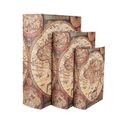 Set 3 cutii tip Carte lemn multicolor II (3) 27x22x7 / 22x17x6 / 17x12x4 cm