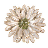 Buton mobilier metal alb auriu Floare Ø 4x3 cm / S3 cm