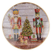 Platou Craciun plastic multicolor Ø 33x14 cm