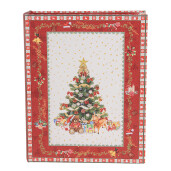 Set 3 cutii tip Carte Craciun lemn multicolor (3) 27x22x7 / 22x17x6 / 17x12x4 cm