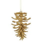 Set 6 ornamente brad Con auriu 9x15 cm