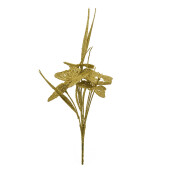  Floare Craciun plastic auriu 13x9x32 cm