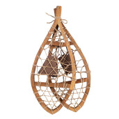 Decoratiune perete lemn maro 55x22x5 cm
