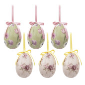 Set 6 oua Paste plastic multicolor Ø 7x10 cm