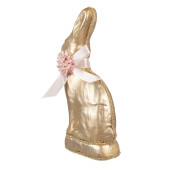Figurina Iepuras Paste textil roz auriu 11x5x22 cm