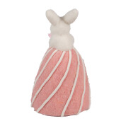 Figurina Paste textil alb roz Ø 8x14 cm