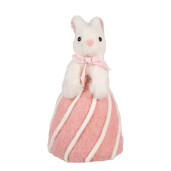 Figurina Paste textil alb roz Ø 12x21 cm