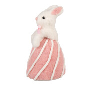 Figurina Paste textil alb roz Ø 12x21 cm