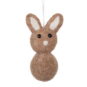 Figurina Iepuras Paste textil alb maro 7x6x12 cm