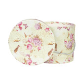 Set 3 cutii depozitare carton Roses Ø 23x20 cm, Ø 20x17 cm, Ø 17x14 cm