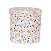 Set 3 cutii depozitare carton multicolor Flowers Ø 19x19 cm, Ø 17x17 cm, Ø 15x15 cm