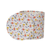 Set 3 cutii depozitare carton multicolor Flowers Ø 19x19 cm, Ø 17x17 cm, Ø 15x15 cm