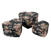 Set 3 cutii depozitare carton multicolor Inimioare 28x26x14 cm, 24x23x12 cm, 21x20x10 cm