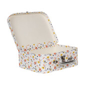 Set 3 cutii depozitare carton multicolor tip valiza 30x22x9 cm, 25x20x9 cm, 20x17x8 cm