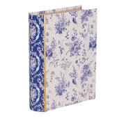 Cutie decorativa tip Carte carton alb albastru Flowers 17x14x5 cm