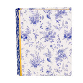 Cutie decorativa tip Carte carton alb albastru Flowers 17x14x5 cm