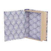 Cutie decorativa tip Carte carton alb albastru 17x14x5 cm