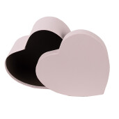 Set 3 cutii depozitare carton roz Inimioare 21x20x9 cm, 18x17x7 cm, 15x14x6 cm