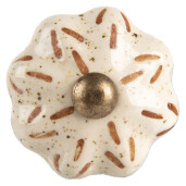 Set 2 butoni mobilier ceramica bej maro Ø 4x3 cm / S4 cm