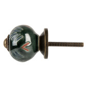 Set 2 butoni mobilier ceramica verde metal Ø 3x3 cm / S4 cm